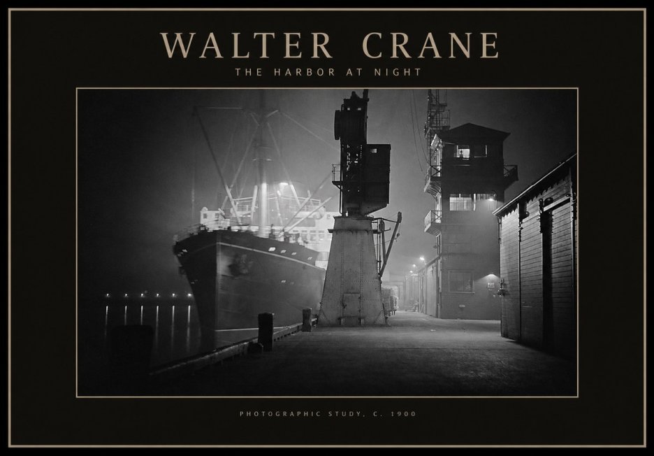 Walter Crane The Harbor at Night No1 - Plakat