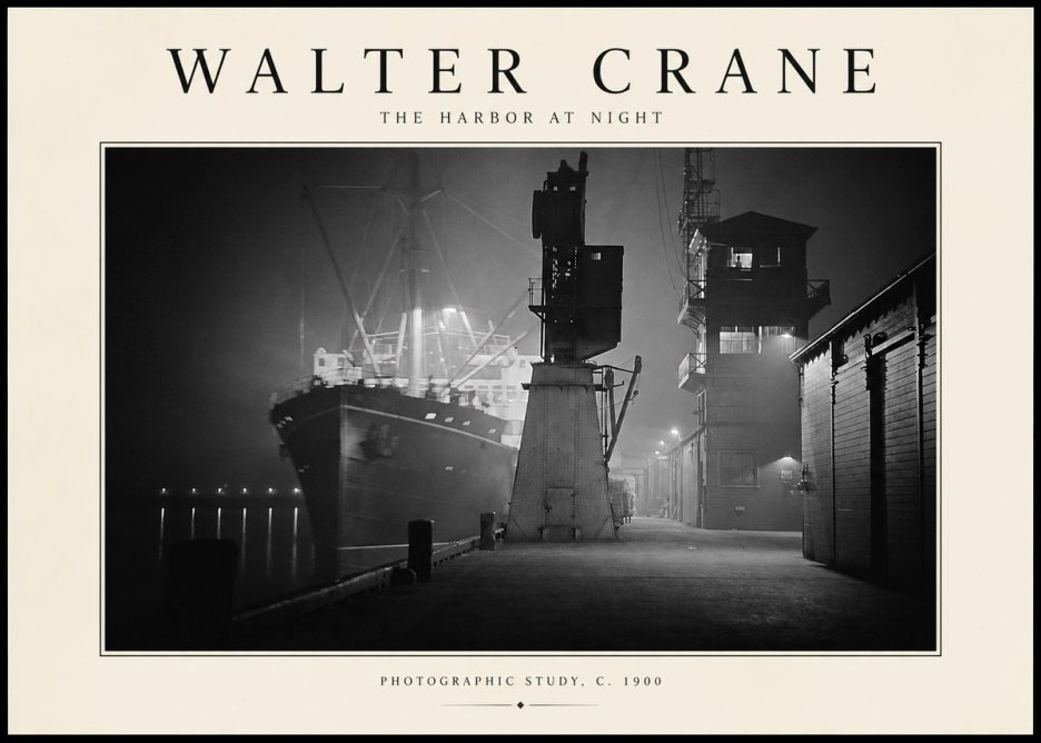 Walter Crane The Harbor at Night No2 - Plakat