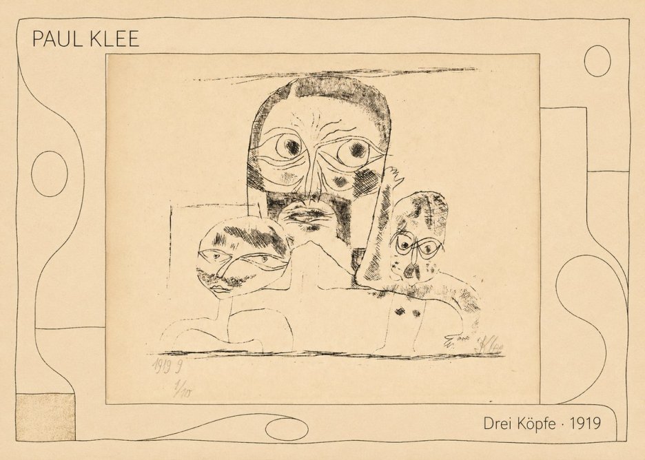 Paul Klee Drei Köpfe No5 - Plakat