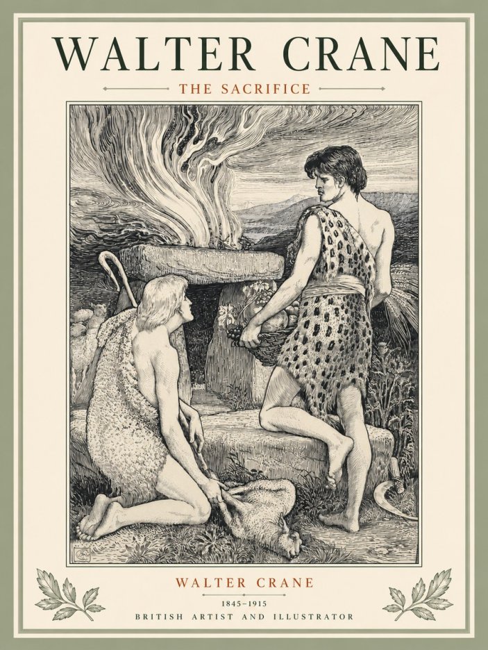 Walter Crane The Sacrifice No5 - Plakat