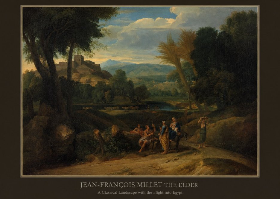 Jean-François Millet A Classical Landscape with the Flight into Egypt No5 - Plakat