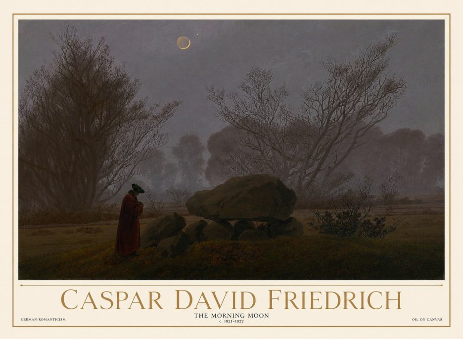 Caspar David Friedrich The Morning Moon No1 - Plakat