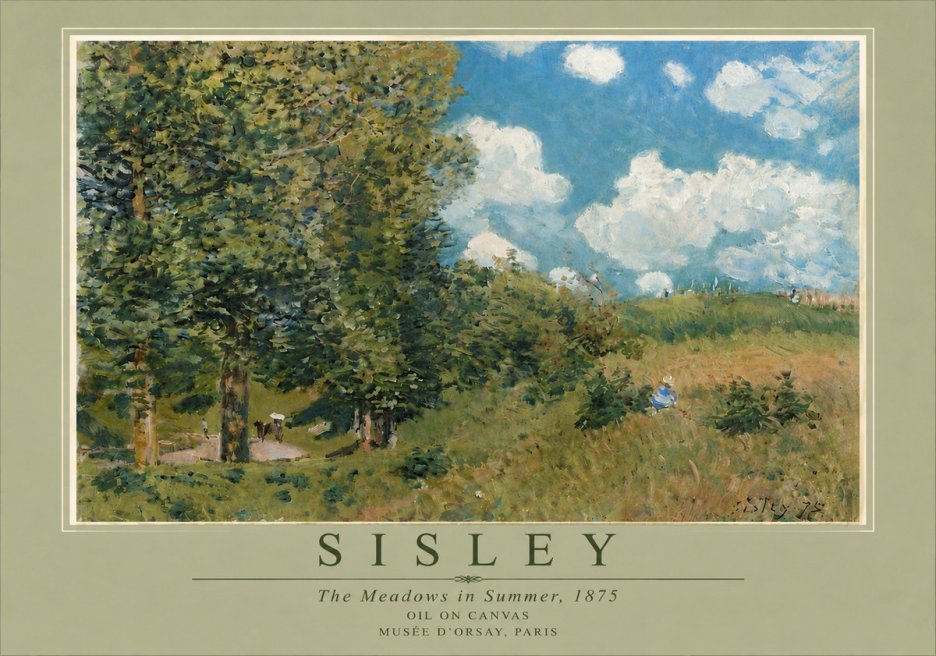 Sisley The Meadows in Summer, 1875 No5 - Plakat