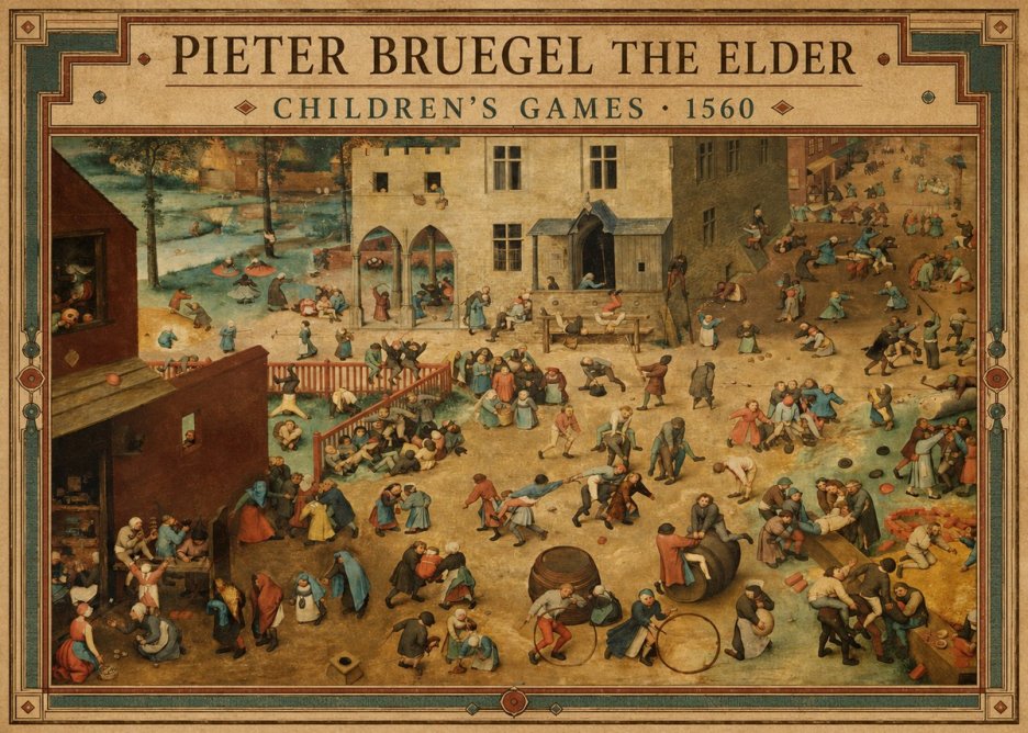 Pieter Bruegel Children's Games I No2 - Plakat