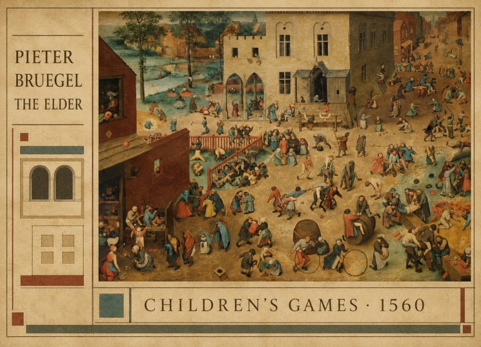 Pieter Bruegel Children's Games I No4 - Plakat