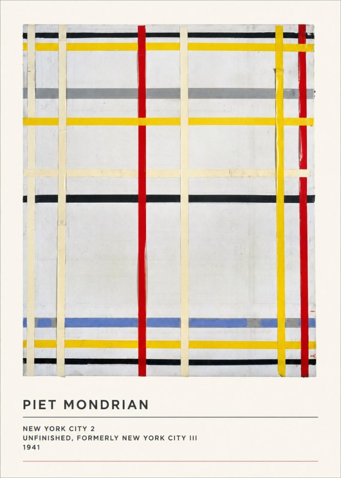 Piet Mondrian New York City 2 No3 - Plakat