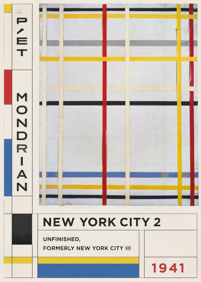 Piet Mondrian New York City 2 No4 - Plakat