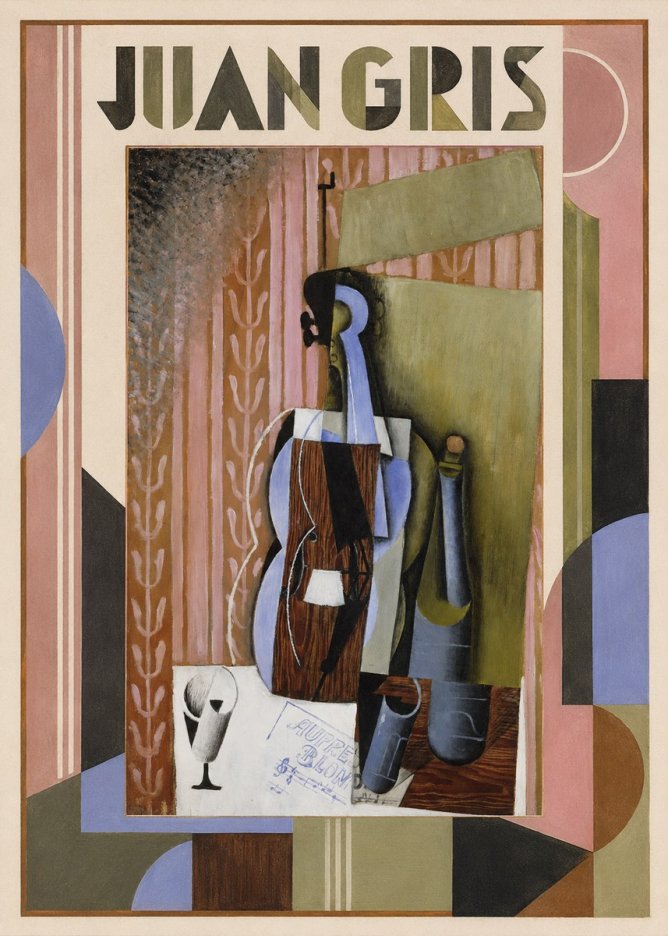Juan Gris Still Life with Mandolin No1 - Plakat