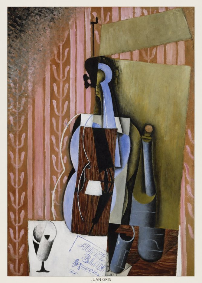 Juan Gris Still Life with Mandolin No5 - Plakat
