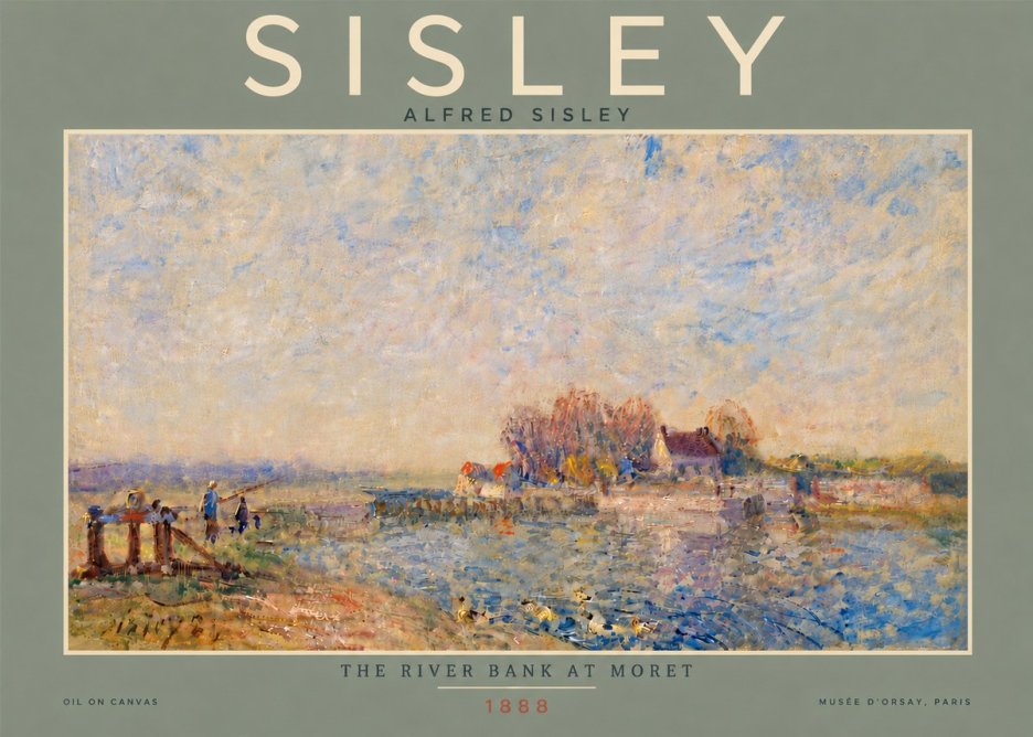 Sisley The River Bank at Moret No6 - Plakat