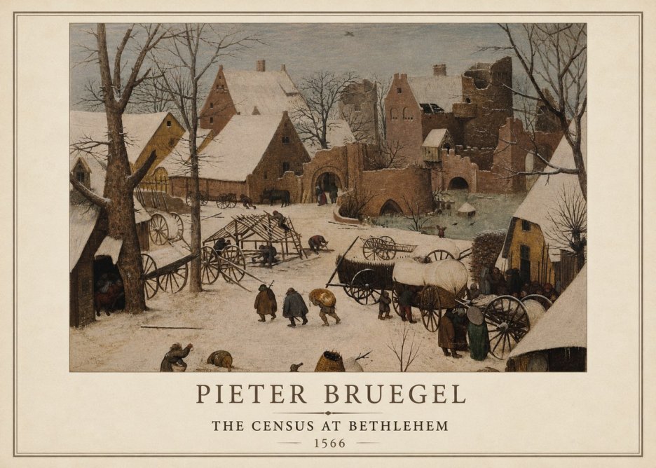 Pieter Bruegel The Census at Bethlehem I No1 - Plakat