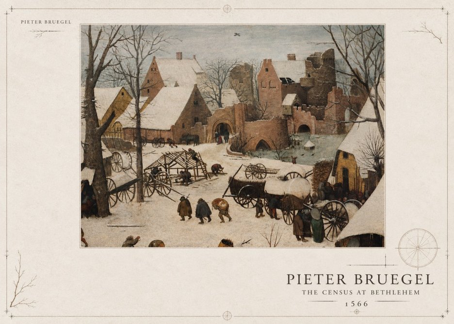 Pieter Bruegel The Census at Bethlehem I No3 - Plakat