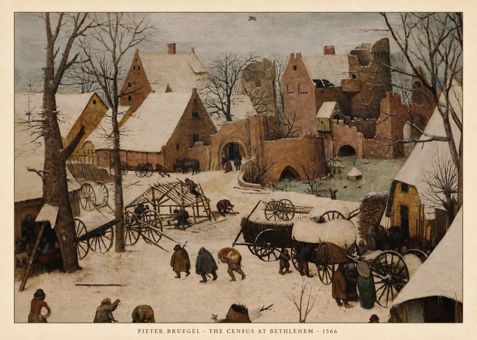 Pieter Bruegel The Census at Bethlehem I No5 - Plakat