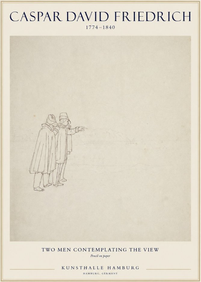 Caspar David Friedrich Two Men Contemplating the View No1 - Plakat