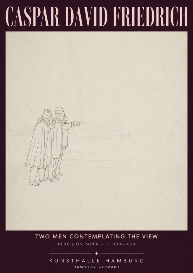 Caspar David Friedrich Two Men Contemplating the View No4 - Plakat