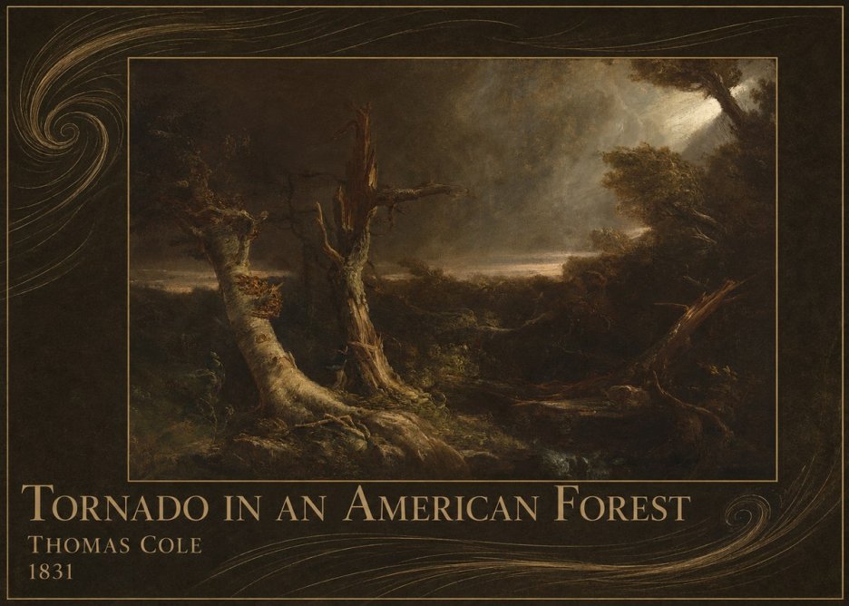 Thomas Cole Tornado in an American Forest No2 - Plakat