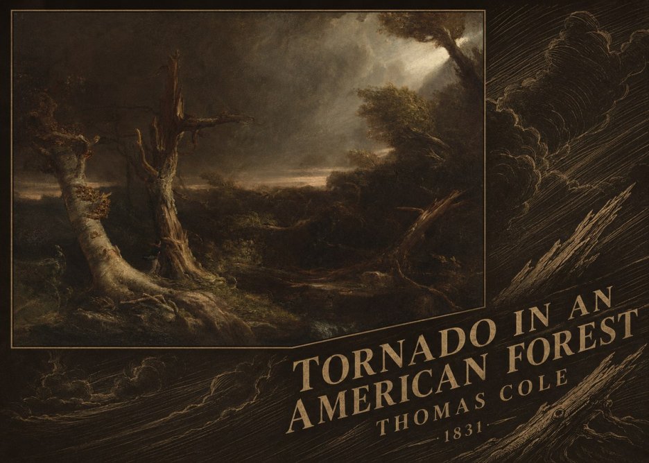 Thomas Cole Tornado in an American Forest No5 - Plakat