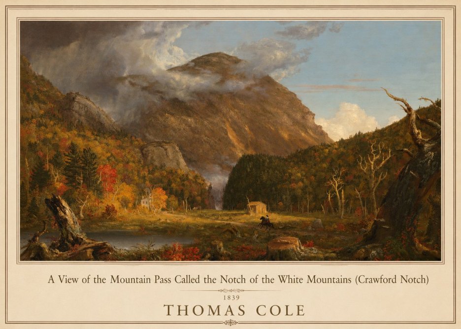 Thomas Cole A View of the Mountain Pass Called the Notch of the White Mountains (Crawford Notch) I No1 - Plakat