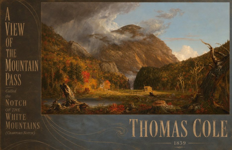 Thomas Cole A View of the Mountain Pass Called the Notch of the White Mountains (Crawford Notch) I No6 - Plakat