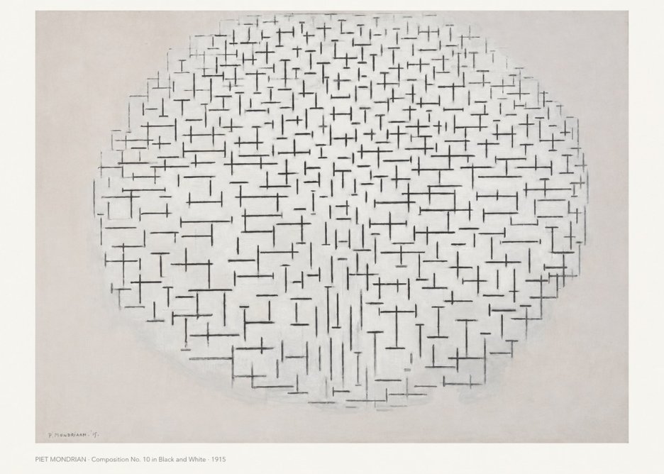 Piet Mondrian Composition 10 in Black and White No6 - Plakat