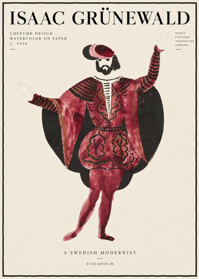 Isaac Grünewald Costume Design II No6 - Plakat