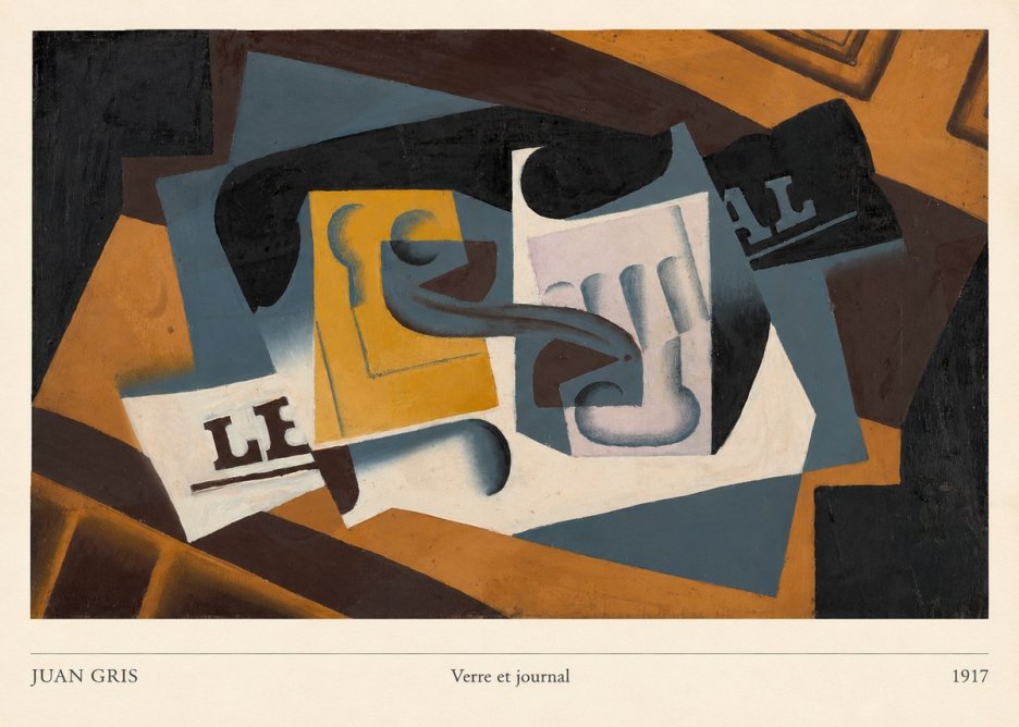 Juan Gris Verre Et Journal No6 - Plakat