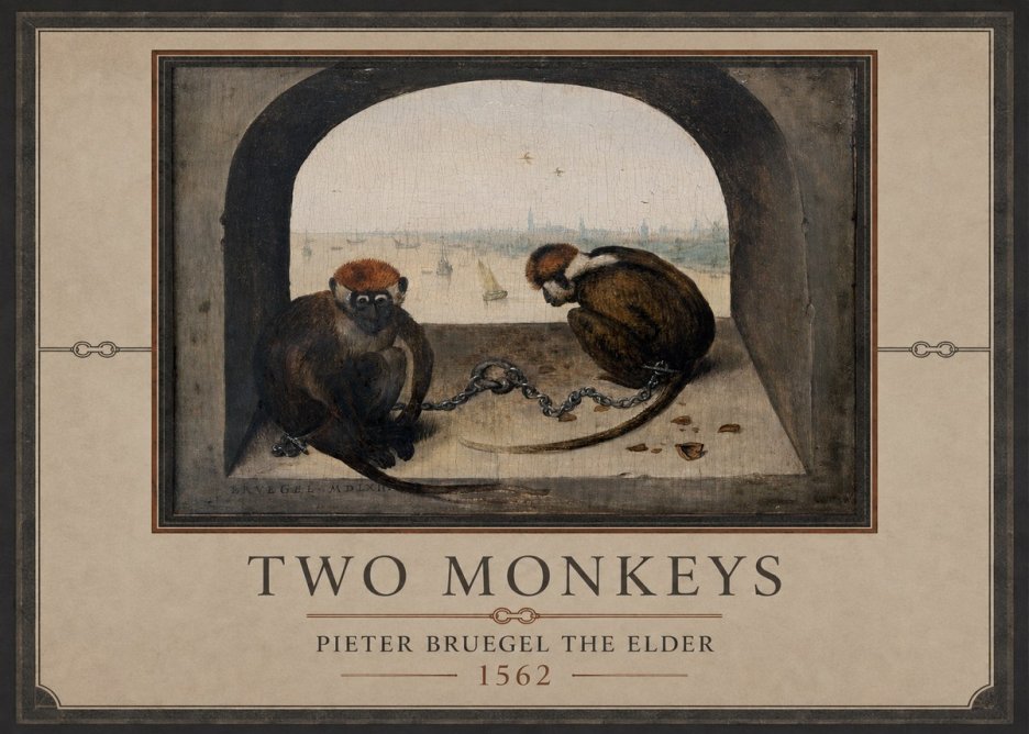 Pieter Bruegel Two Monkeys II No1 - Plakat