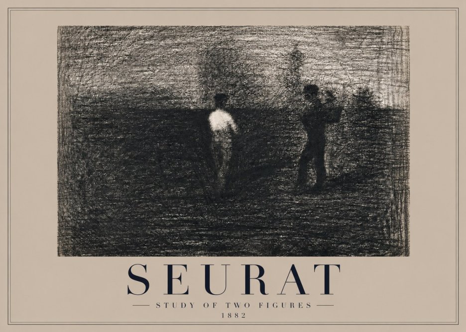 Seurat Study of Two Figures No2 - Plakat