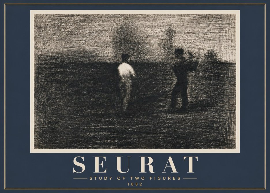 Seurat Study of Two Figures No6 - Plakat