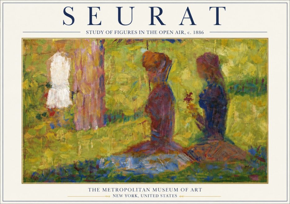 Seurat Study of Figures in the Open Air, C. 1886 No6 - Plakat