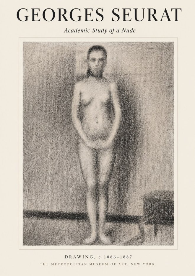 Seurat Academic Study of a Nude No1 - Plakat