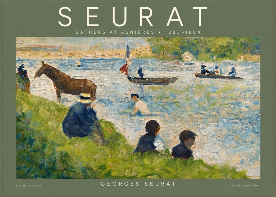 Seurat Bathers at Asnières II No4 - Plakat