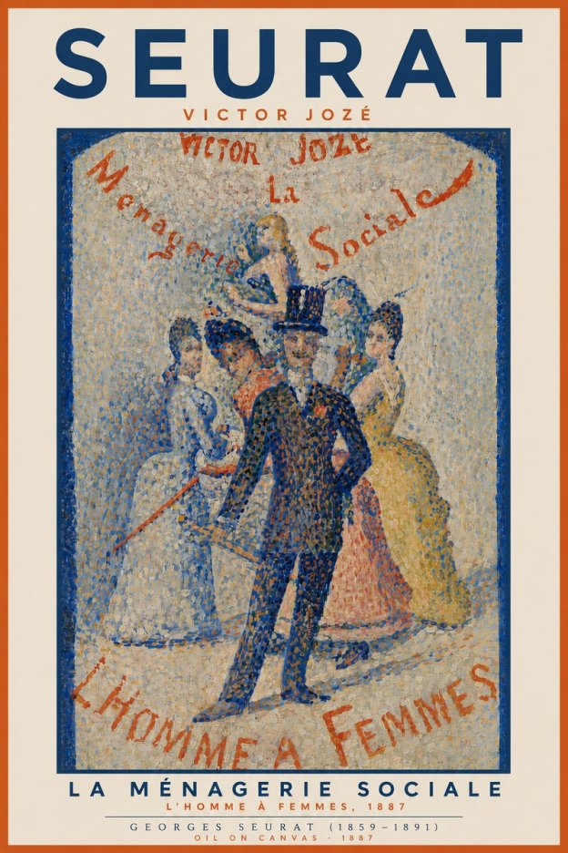 Seurat L'homme À Femmes No4 - Plakat