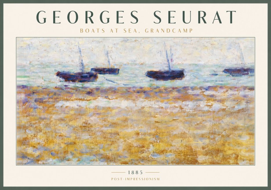 Seurat Boats at Sea, Grandcamp No5 - Plakat