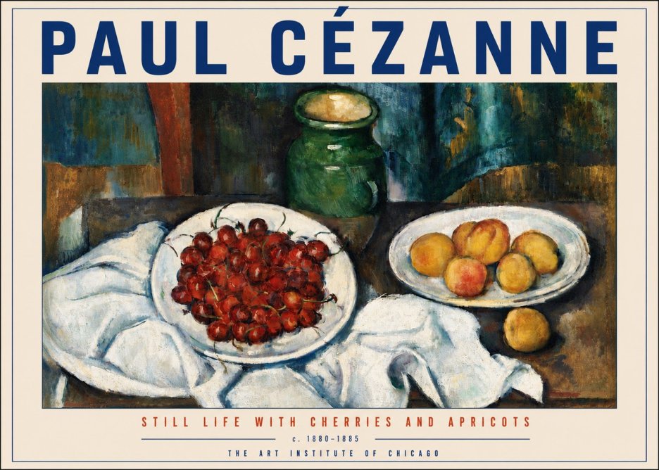 Paul Cézanne Still Life with Cherries and Apricots No4 - Plakat
