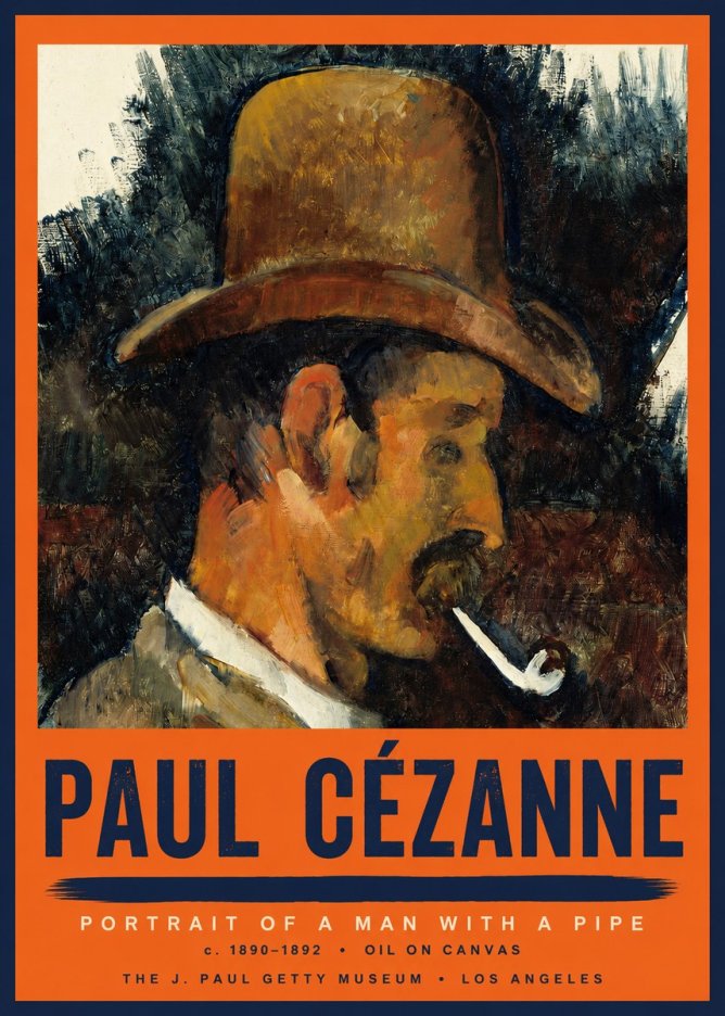 Paul Cézanne Portrait of a Man with a Pipe No2 - Plakat