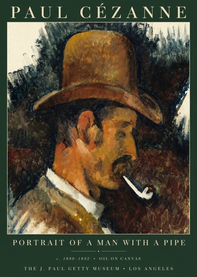 Paul Cézanne Portrait of a Man with a Pipe No3 - Plakat