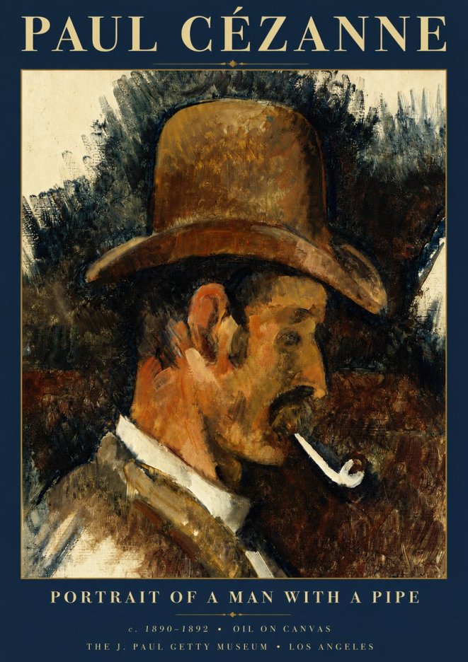 Paul Cézanne Portrait of a Man with a Pipe No5 - Plakat