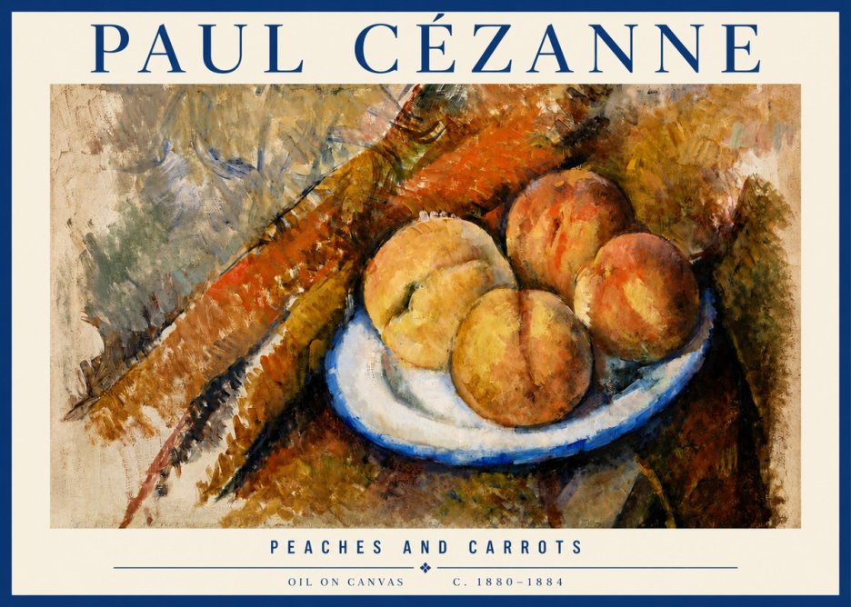Paul Cézanne Peaches and Carrots No3 - Plakat