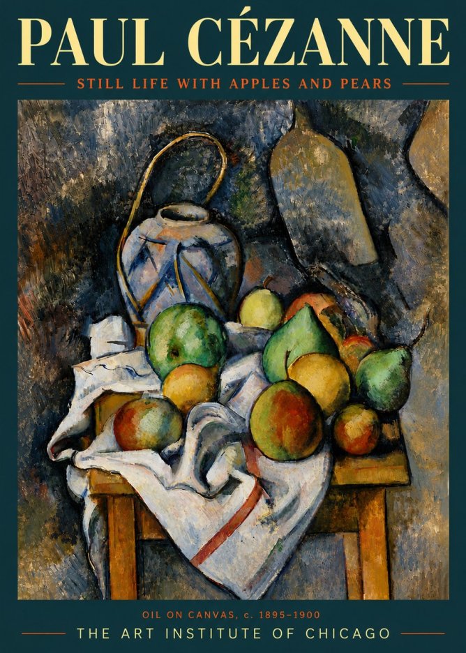 Paul Cézanne Still Life with Apples and Pears No6 - Plakat