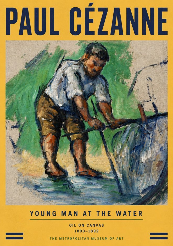 Paul Cézanne Young Man at the Water No5 - Plakat