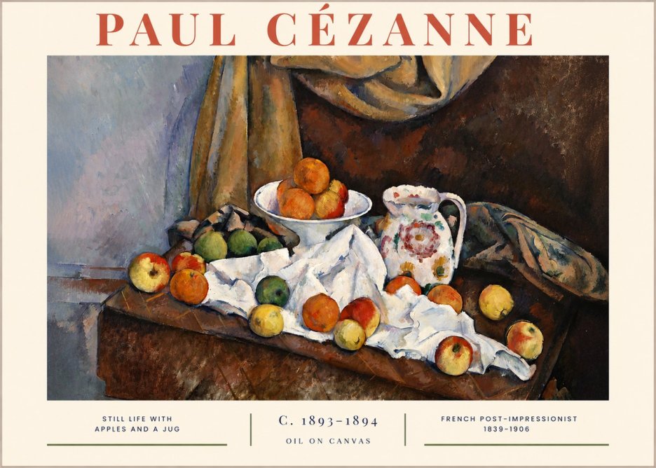 Paul Cézanne Still Life with Apples and a Jug No2 - Plakat