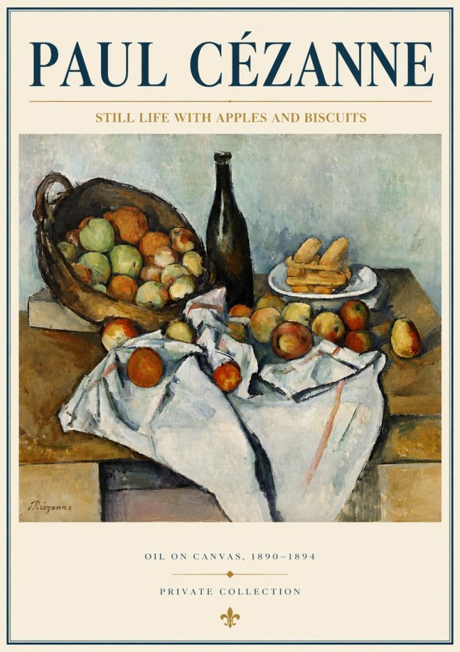 Paul Cézanne Still Life with Apples and Biscuits No4 - Plakat