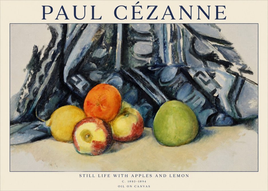 Paul Cézanne Still Life with Apples and Lemon No1 - Plakat
