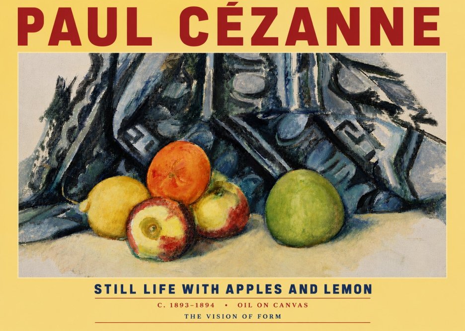 Paul Cézanne Still Life with Apples and Lemon No5 - Plakat