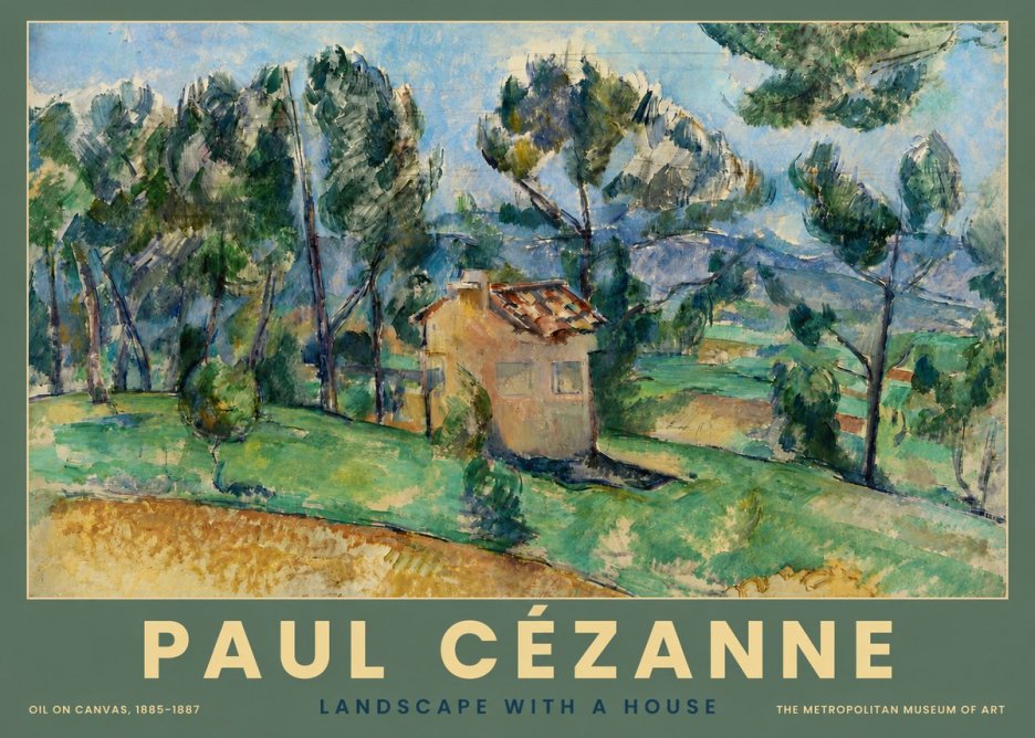 Paul Cézanne Landscape with a House No4 - Plakat