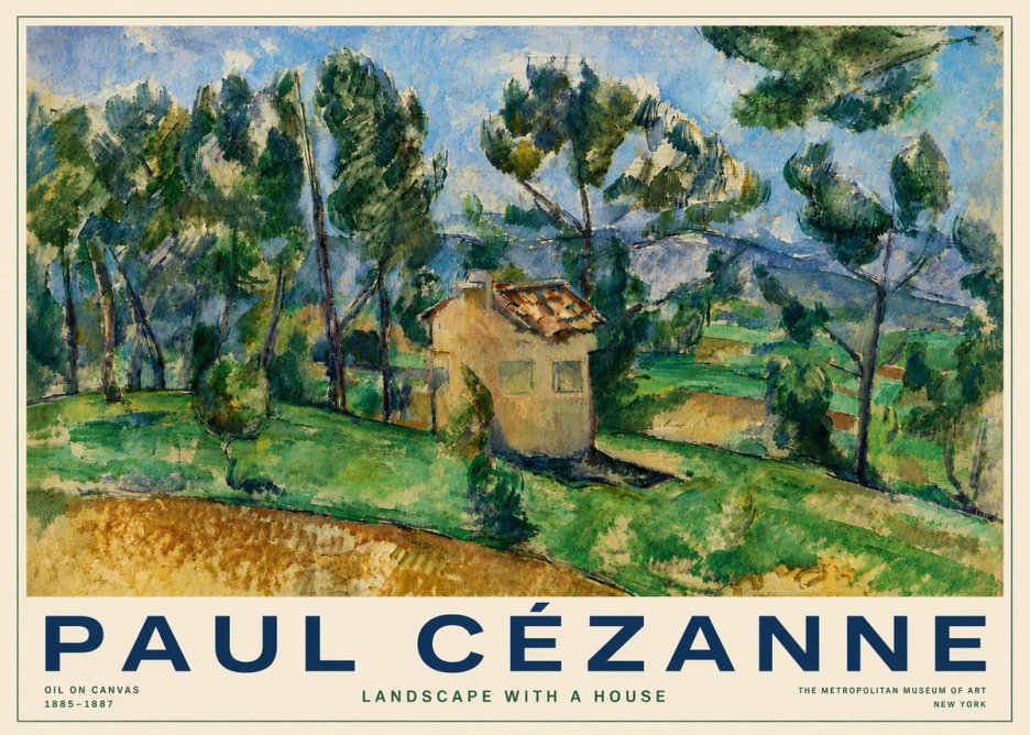 Paul Cézanne Landscape with a House No6 - Plakat