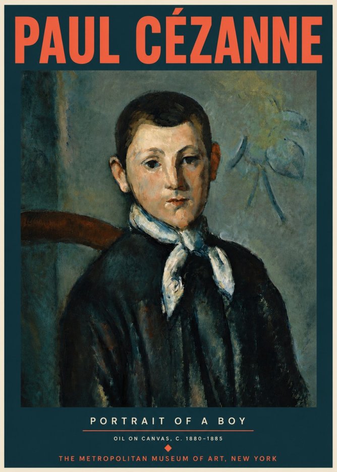 Paul Cézanne Portrait of a Boy No4 - Plakat