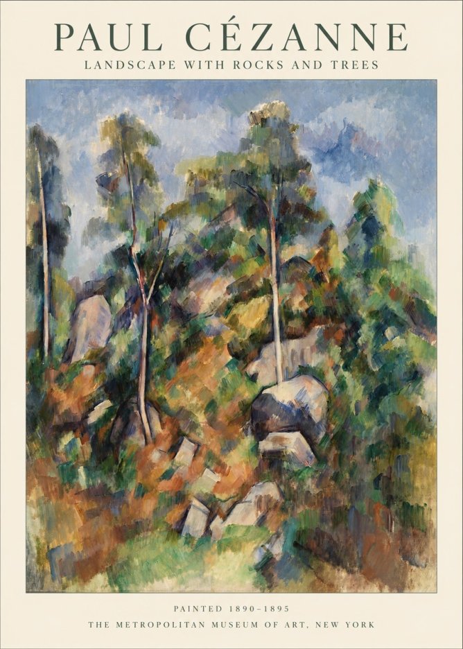 Paul Cézanne Landscape with Rocks and Trees No1 - Plakat