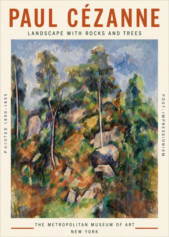 Paul Cézanne Landscape with Rocks and Trees No3 - Plakat